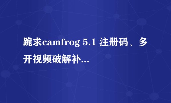 跪求camfrog 5.1 注册码、多开视频破解补丁、窗口放大器工具