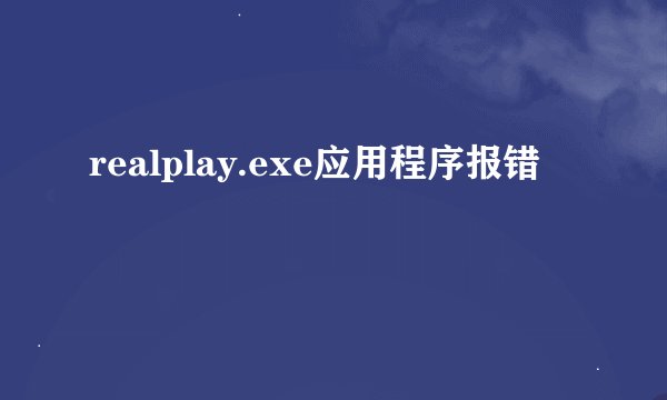 realplay.exe应用程序报错