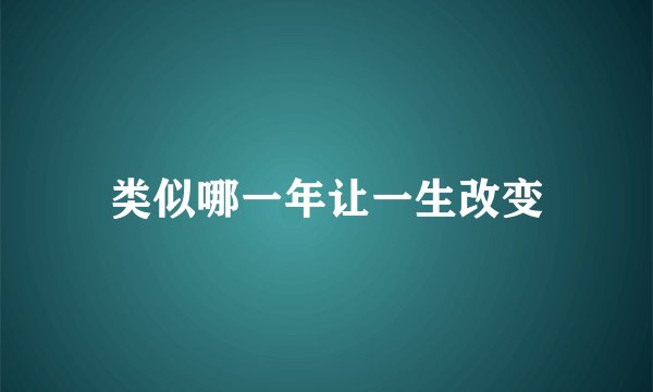 类似哪一年让一生改变