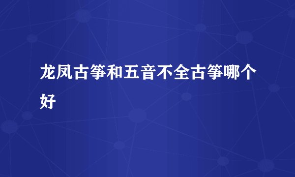龙凤古筝和五音不全古筝哪个好