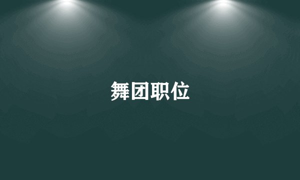舞团职位