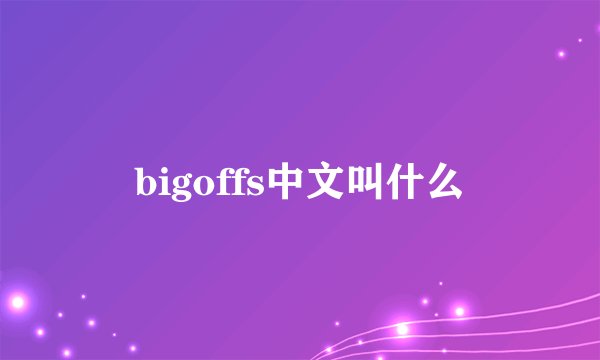 bigoffs中文叫什么