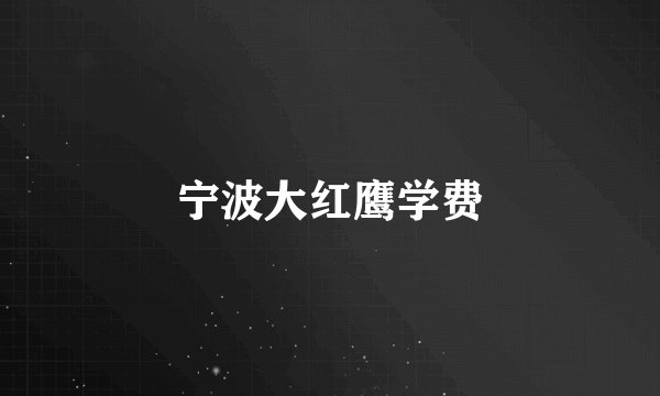 宁波大红鹰学费