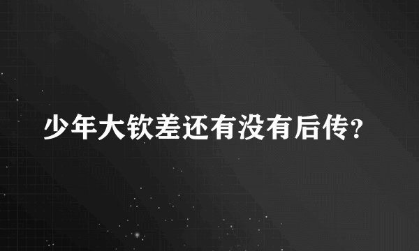少年大钦差还有没有后传？
