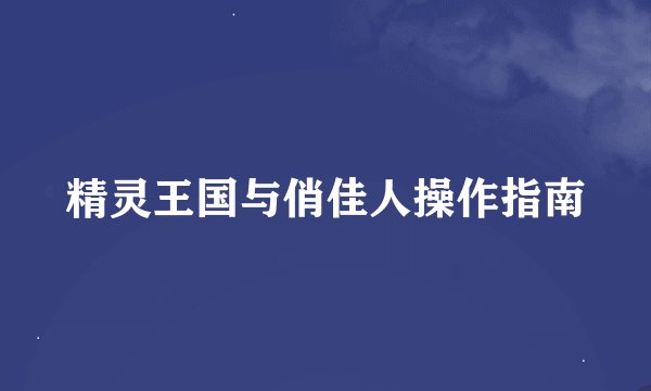 精灵王国与俏佳人操作指南