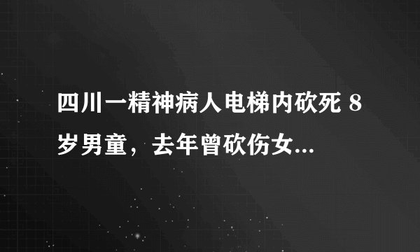 四川一精神病人电梯内砍死 8 岁男童，去年曾砍伤女同学获缓刑，你怎么看？