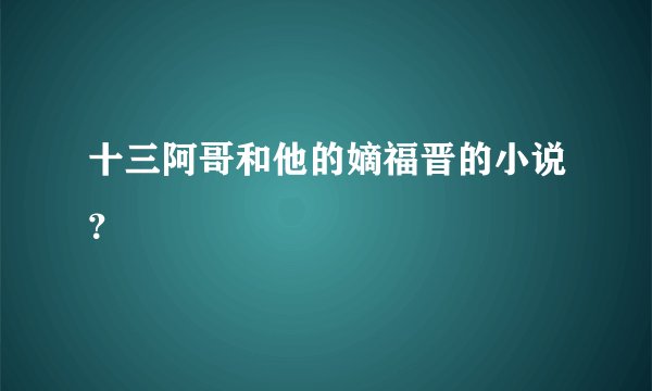 十三阿哥和他的嫡福晋的小说？