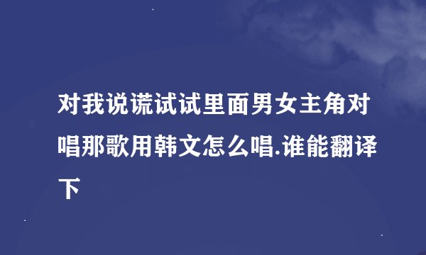 对我说谎试试里面男女主角对唱那歌用韩文怎么唱.谁能翻译下