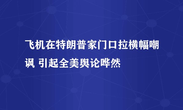 飞机在特朗普家门口拉横幅嘲讽 引起全美舆论哗然