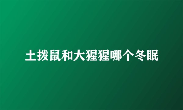 土拨鼠和大猩猩哪个冬眠