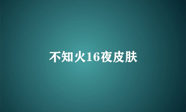 不知火16夜皮肤