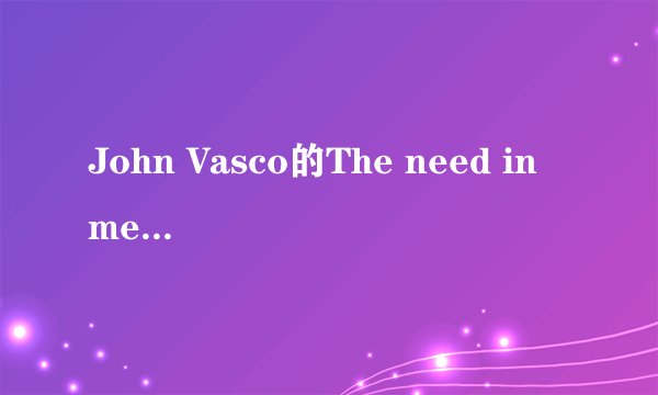 John Vasco的The need in me的中文歌词
