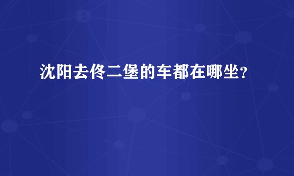 沈阳去佟二堡的车都在哪坐？