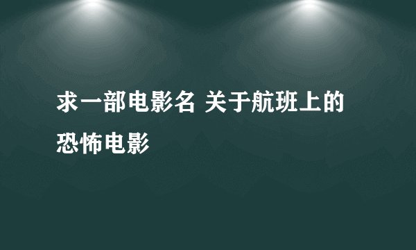 求一部电影名 关于航班上的恐怖电影