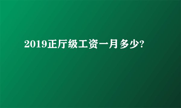 2019正厅级工资一月多少?
