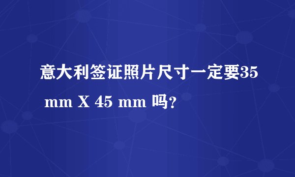 意大利签证照片尺寸一定要35 mm X 45 mm 吗?