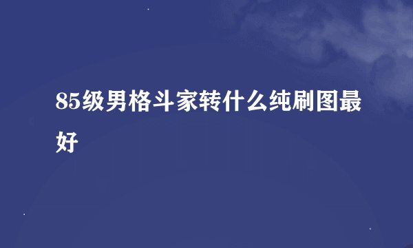 85级男格斗家转什么纯刷图最好