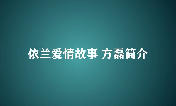 依兰爱情故事 方磊简介