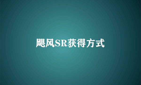 飓风SR获得方式