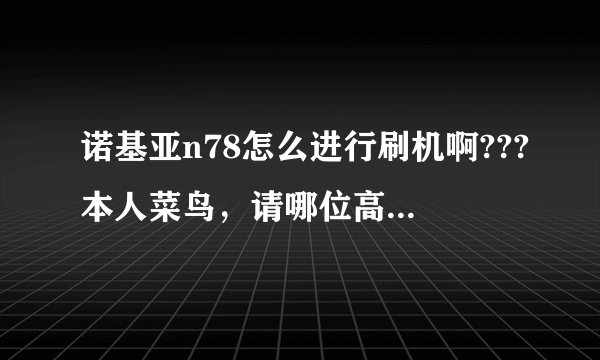 诺基亚n78怎么进行刷机啊???本人菜鸟，请哪位高人详细介绍一下。。。。