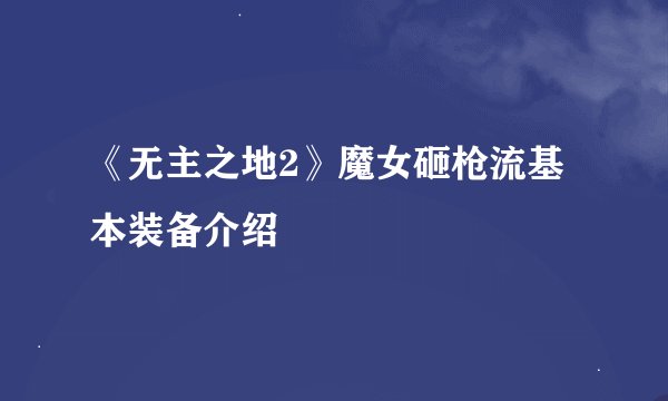 《无主之地2》魔女砸枪流基本装备介绍