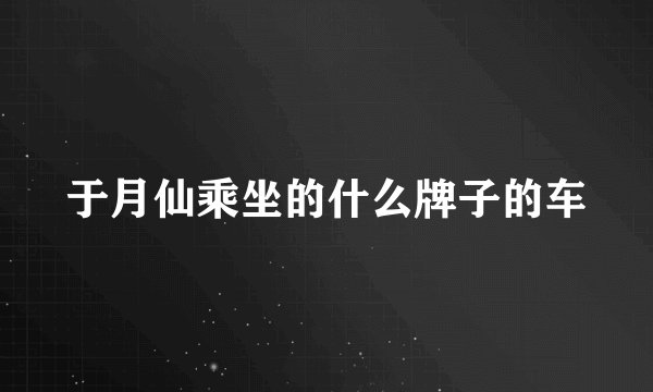 于月仙乘坐的什么牌子的车
