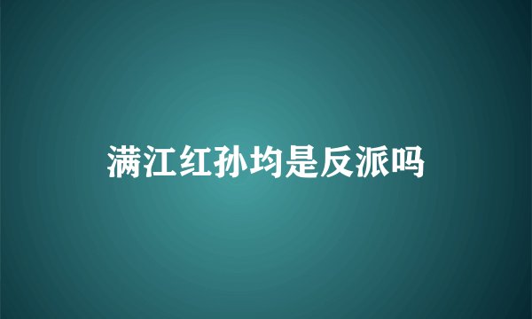 满江红孙均是反派吗