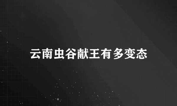 云南虫谷献王有多变态