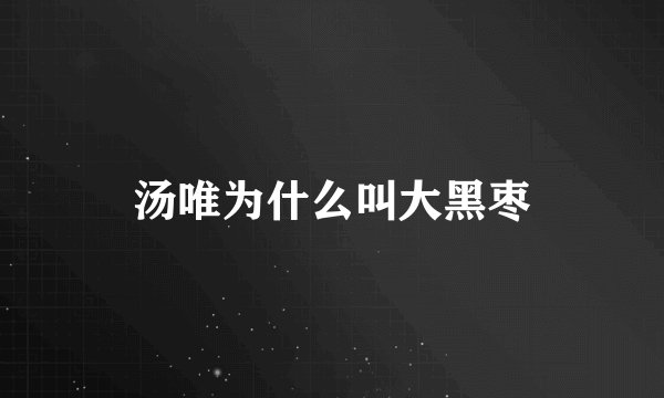 汤唯为什么叫大黑枣