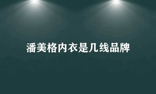 潘美格内衣是几线品牌