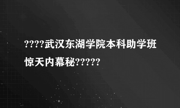 ????武汉东湖学院本科助学班惊天内幕秘?????
