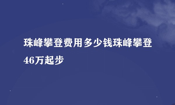 珠峰攀登费用多少钱珠峰攀登46万起步