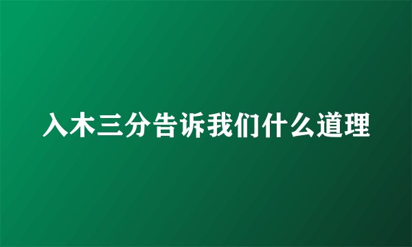 入木三分告诉我们什么道理