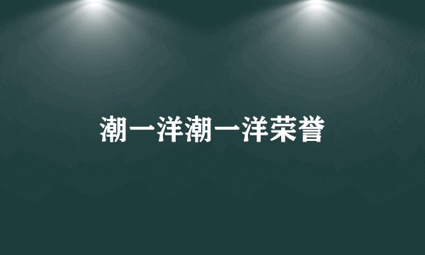 潮一洋潮一洋荣誉