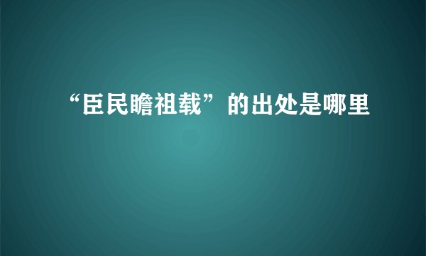 “臣民瞻祖载”的出处是哪里