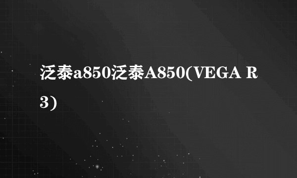 泛泰a850泛泰A850(VEGA R3)