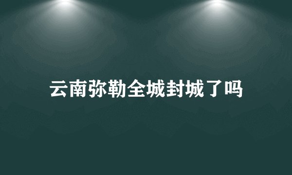 云南弥勒全城封城了吗