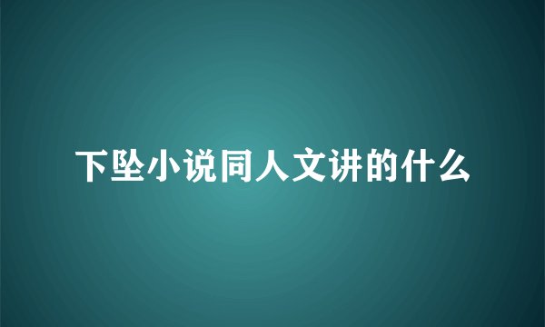 下坠小说同人文讲的什么