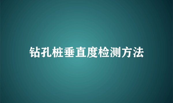 钻孔桩垂直度检测方法