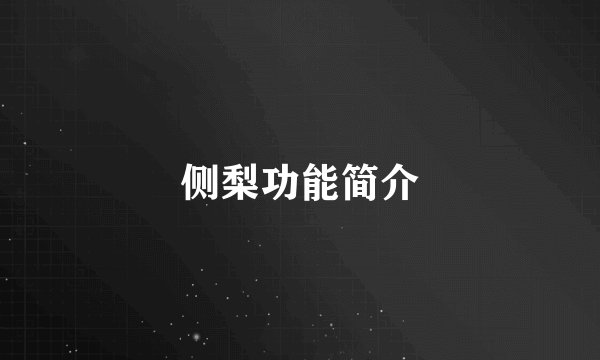 侧梨功能简介