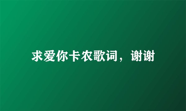求爱你卡农歌词，谢谢