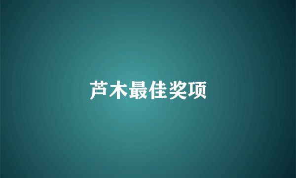 芦木最佳奖项