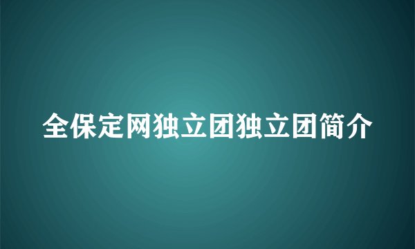全保定网独立团独立团简介