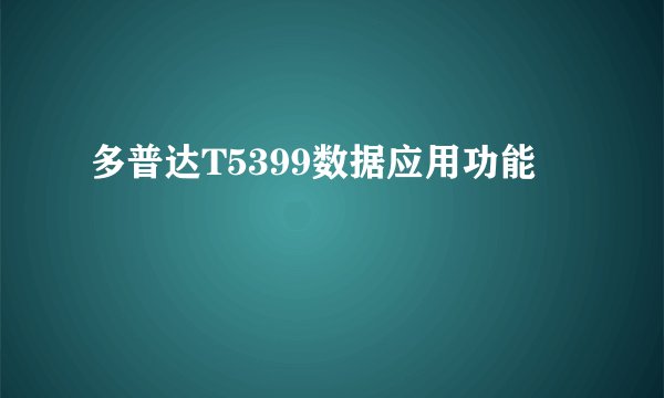 多普达T5399数据应用功能