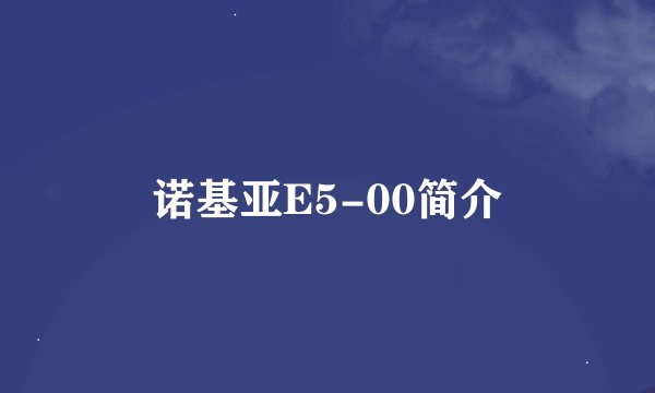 诺基亚E5-00简介