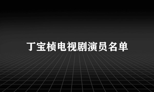 丁宝桢电视剧演员名单