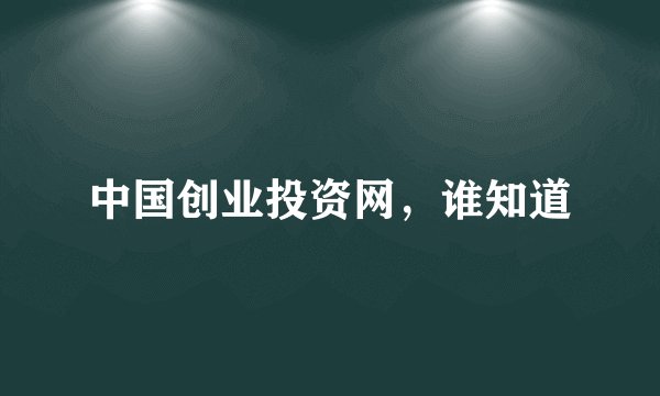 中国创业投资网，谁知道