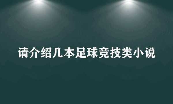 请介绍几本足球竞技类小说