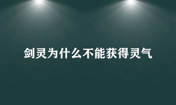 剑灵为什么不能获得灵气