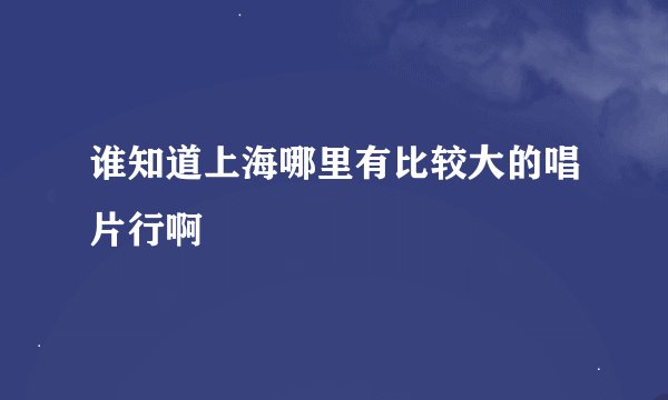 谁知道上海哪里有比较大的唱片行啊